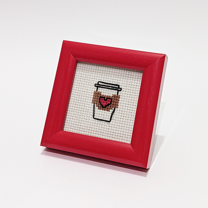 Coffee Cup With Heart - Embroidery Kit