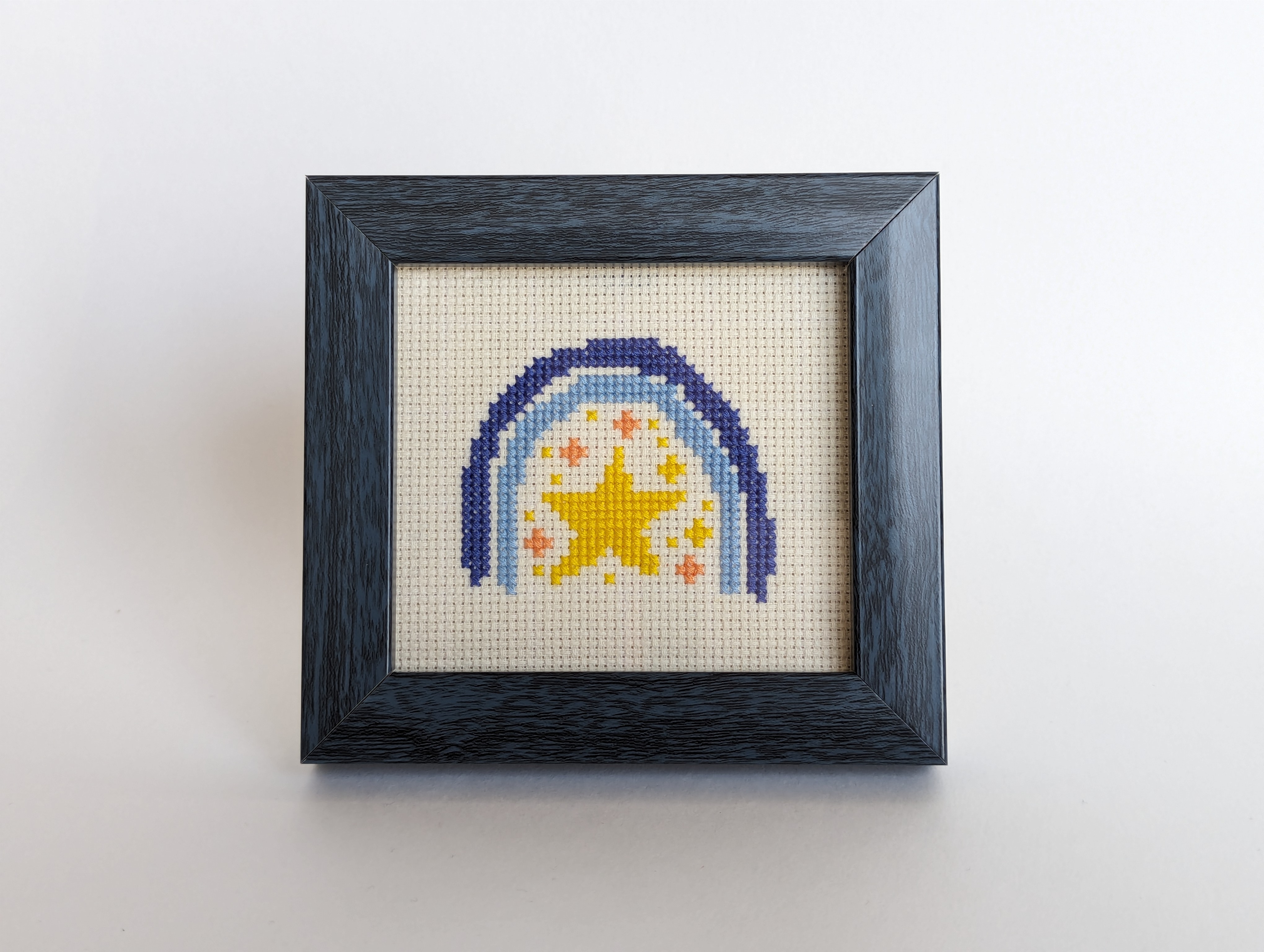 Embroidery Kit_Stars & Rainbow (With Dark Blue Frame)